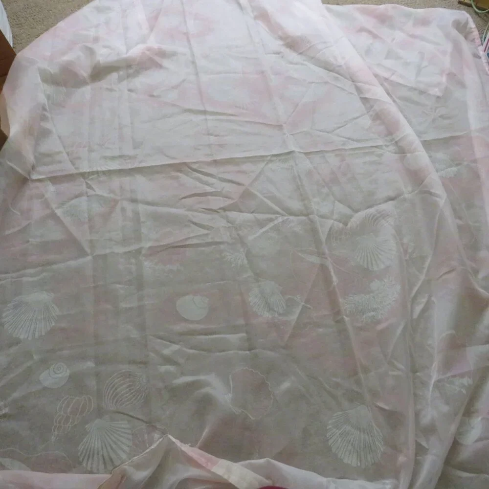 Pastel Pink Sea Shell SHOWER CURTAIN Fabric matte finish